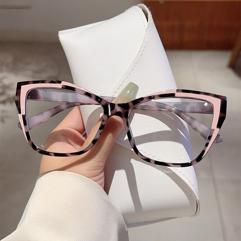 Lunettes de lecture élégantes pour femmes, design color block tendance, anti-lumière bleue, force de correction de 1.0 à 4.0