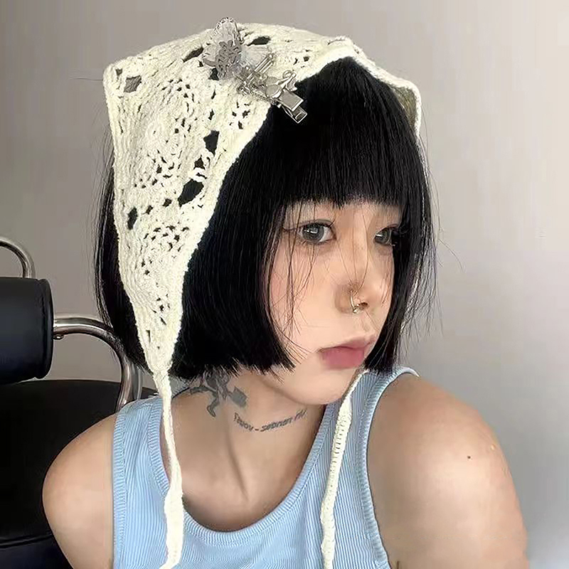 Bandana floral fait à la main pour femme, foulard de tête, écharpe de cheveux au crochet, bandeau de sauna photo de voyage, accessoires turban