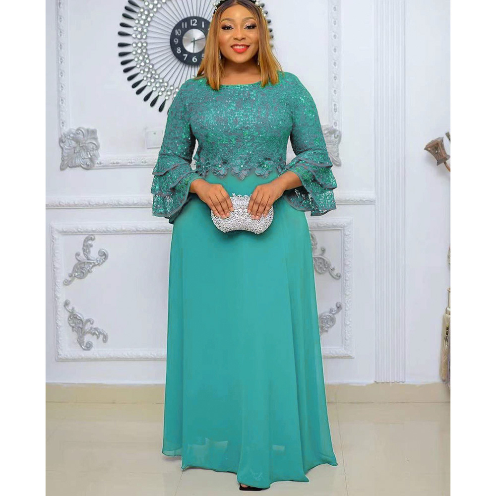Robes de soirée africaines pour femmes Dashiki Ankara dentelle robes de mariée élégante turquie musulmane robe Maxi grande taille jupe africaine
