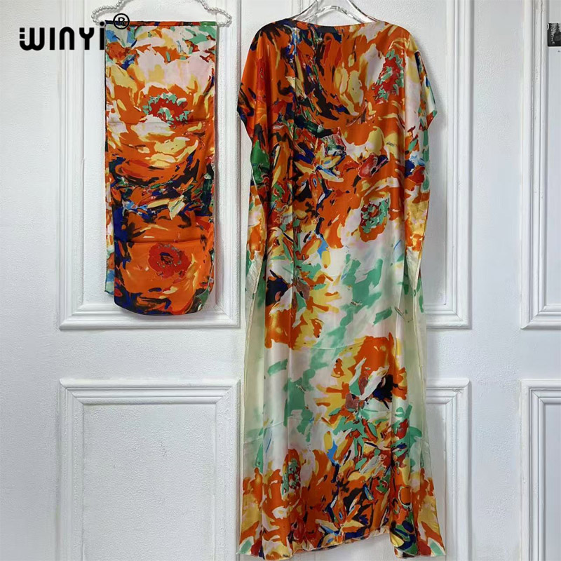 WINYI-Robe traditionnelle africaine pour femmes, abaya dubaï, caftan de luxe, robe de soirée élégante, longueur maxi, couvertures de plage