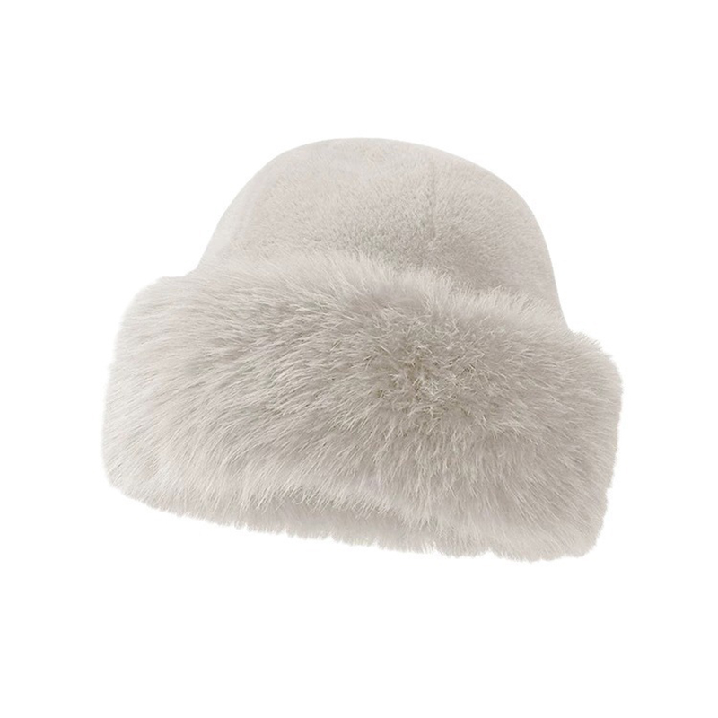 Chapeau seau d'hiver pour femmes, Streetwear, bonnet coupe-vent en peluche, fausse fourrure de vison, mode doux Shopping, épais et chaud, chapeau mongol pour dames