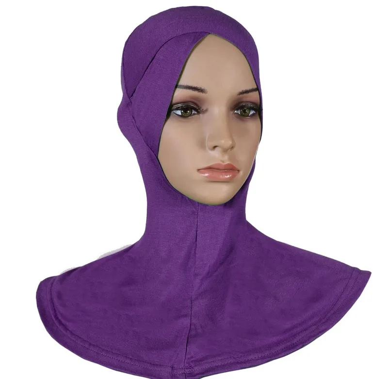 Couleur unie croix bonnets chapeau Bonnet sous-écharpe femmes musulman écharpe instantanée Hijab islamique foulard Amira Ninja Ninja casquette Turban