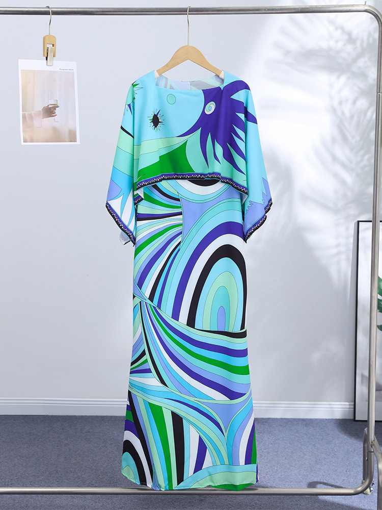 Nouvel Ensemble Jupe Imprimée Tendance pour Femme : Haut Élégant à Col Rond et Jupe Empire Moulante – Tenue de Vacances Été-Automne 2026