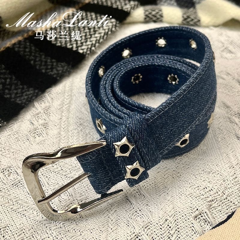 Ceinture en jean pour femme de 2,6 cm de large, qualité supérieure, résistante à l'usure, durable, avec boucle à ardillon, pour un usage quotidien