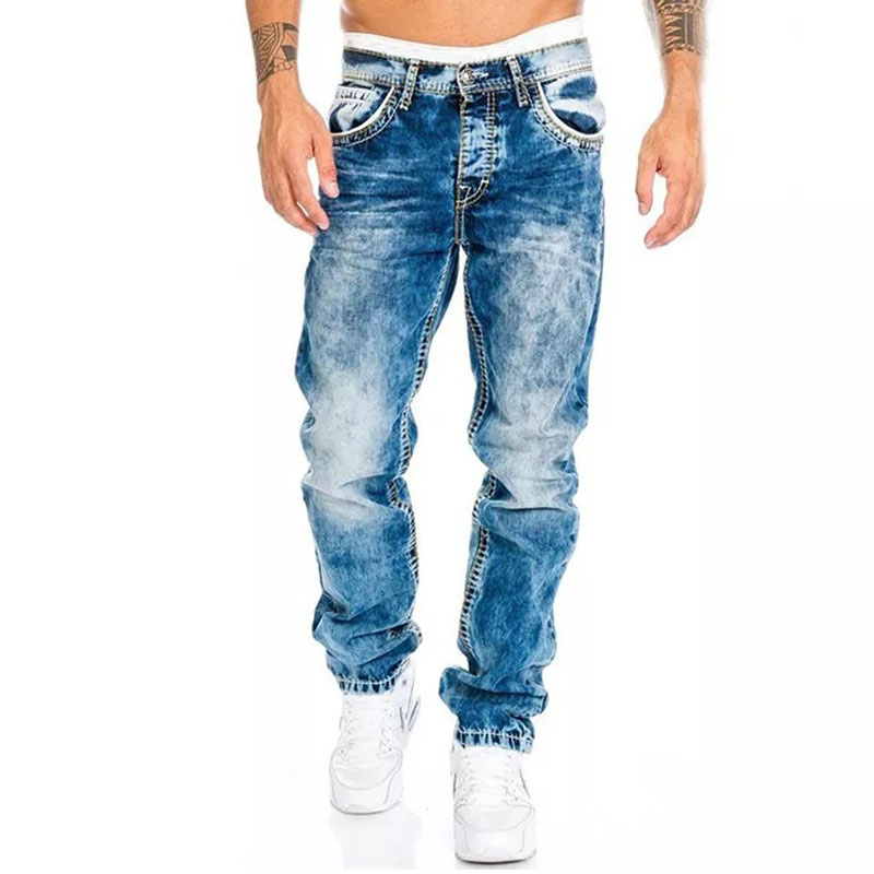 Hommes Jeans marques droite Stretch mince Jean Homme pantalons Hombre pantalons décontractés Denim pantalon Baggy Jean noir bleu