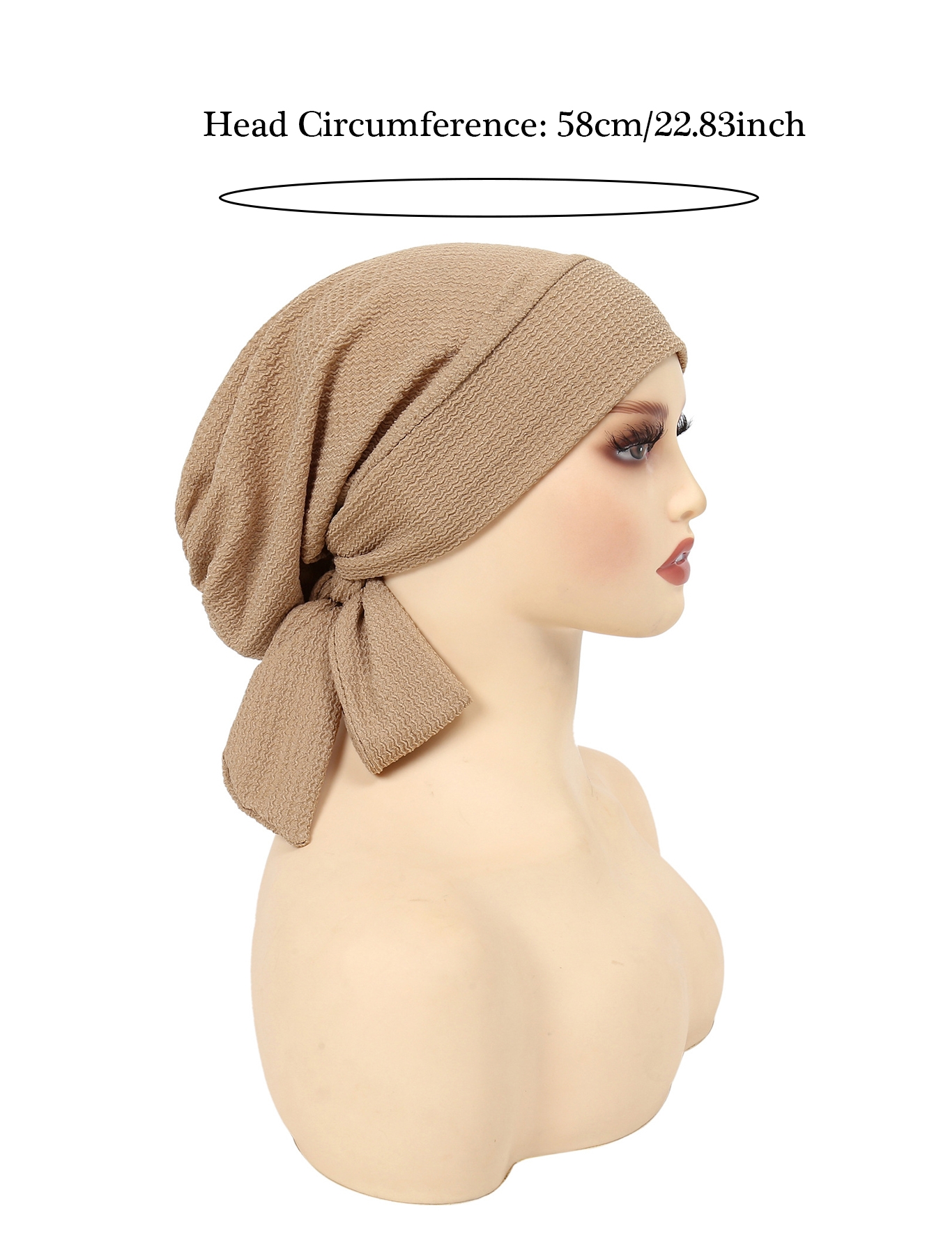 Ramadan couleur unie froissé Turban Hijab chapeaux longue queue bandeau élastique musulman chapeaux respirant chimio casquette pour femmes filles
