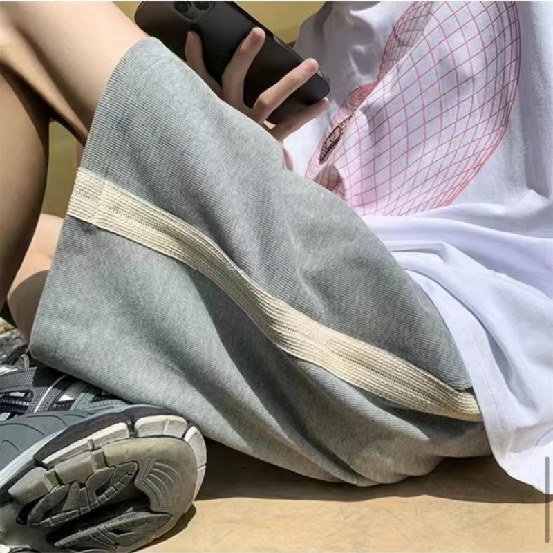 Short d'été à taille haute pour femmes, vêtement de sport à 5 points, jambes larges, longueur genoux, élastique, décontracté