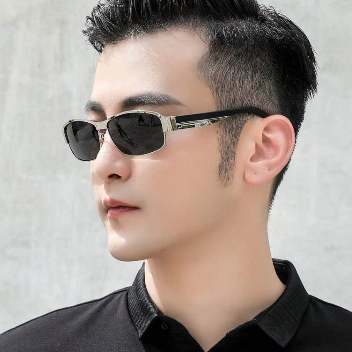 Lunettes de soleil pour hommes Vision de jour et de nuit conduite pêche polarisées Anti-UV tendance nuances pour hommes verre véritable Protection solaire Su