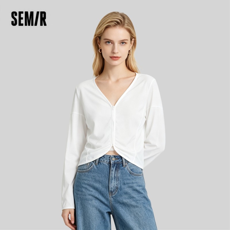 Veste pour femme Semir 2026, manches chauve-souris, col en V ample, style décontracté, polyvalente, douce