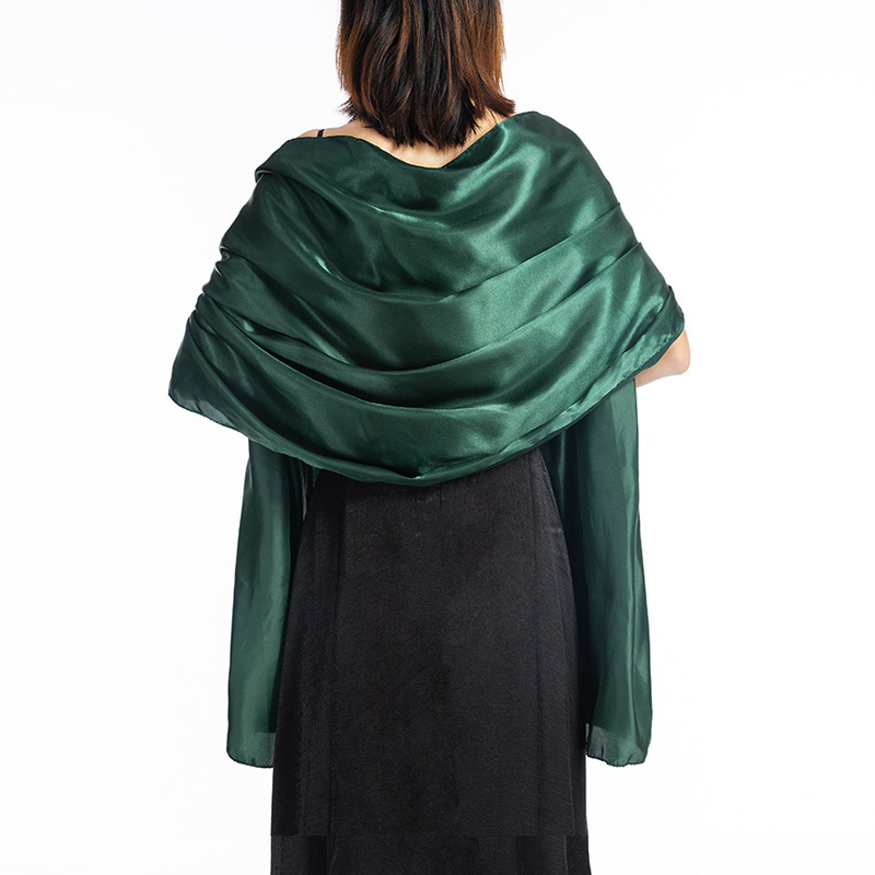 Robe de soirée longue en Satin pour femmes, foulard de protection du cou, Bandana, cape de fête, châle chaud, Hhijab, Q63