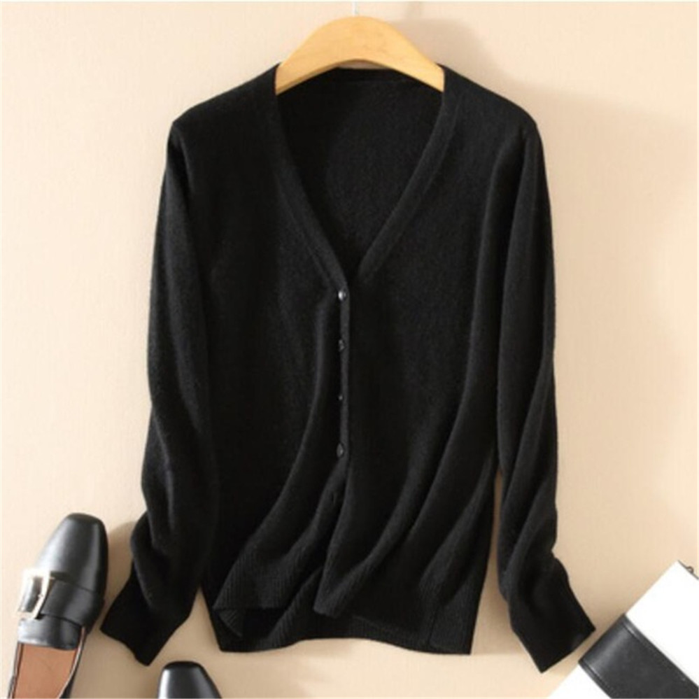 Cardigan coréen à col en V pour femmes, pull à manches longues, manteau pour dames, grande taille 3XL, printemps, automne