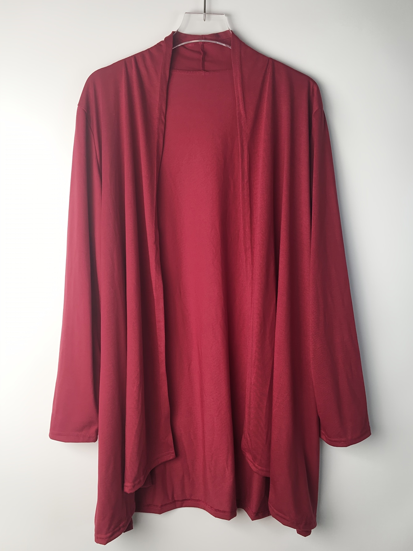 Cardigan décontracté grande taille pour femme, couleur unie, manches longues, élastique, vêtements