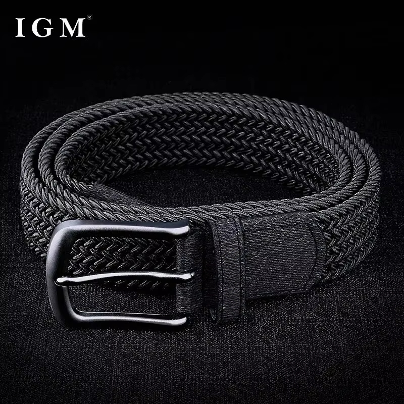 Ceinture élastique tressée pour hommes, toile tissée extensible, ceinture tendance pour jeans et pantalons polyvalents