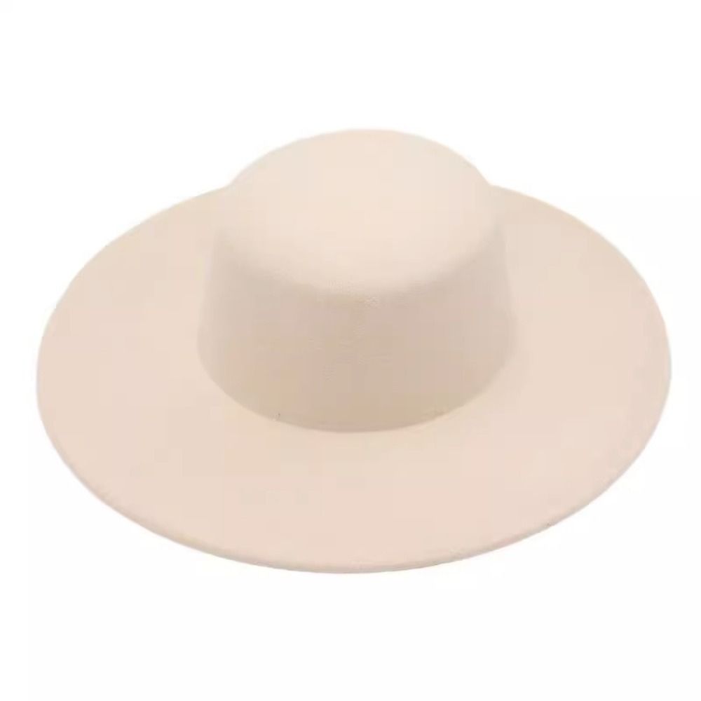 Chapeau plat élégant pour femme, style rétro français, en feutre à large bord, style Hepburn, casquette plate pour femme