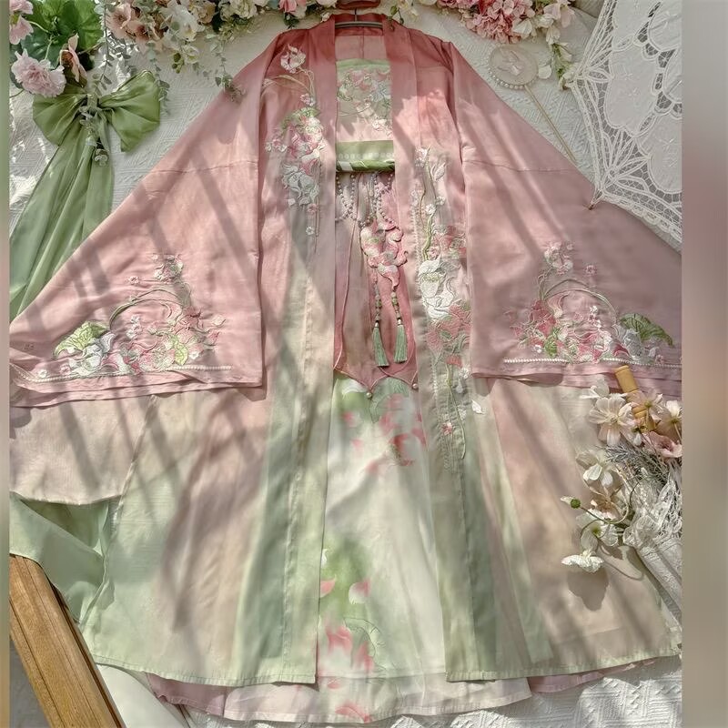 Robe Hanfu chinoise pour femmes, Costume de Cosplay de carnaval sur scène, costumes Hanfu Tang brodés roses, tenue de fête, robe Hanfu