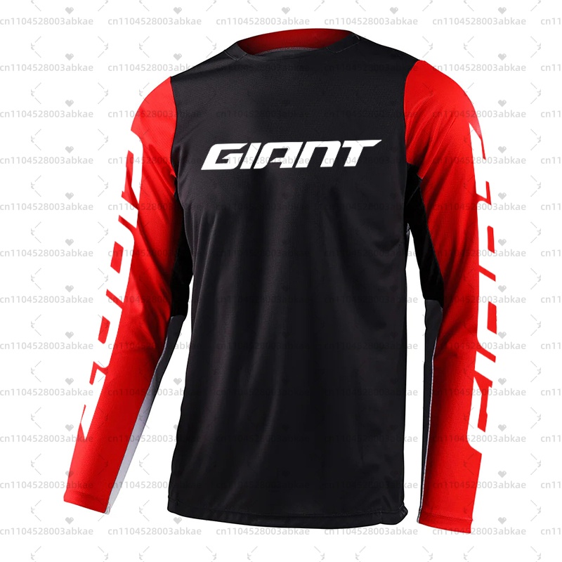 Maillot de motocross géant pour descente, respirant, à séchage rapide, pour le cyclisme, le sport décontracté, t-shirt à col rond et manches longues pour VTT