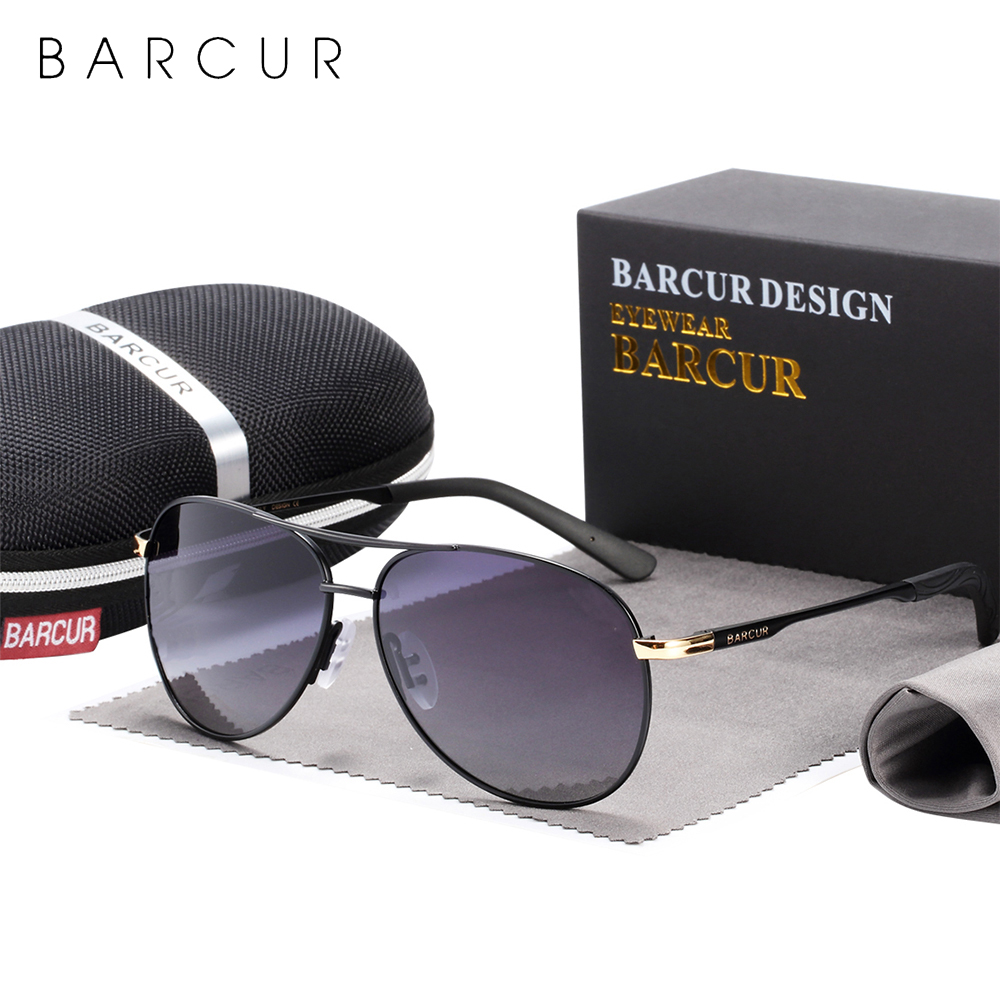 BARCUR hommes dégradé femmes lunettes de soleil polarisées lunettes de soleil pour hommes pilote