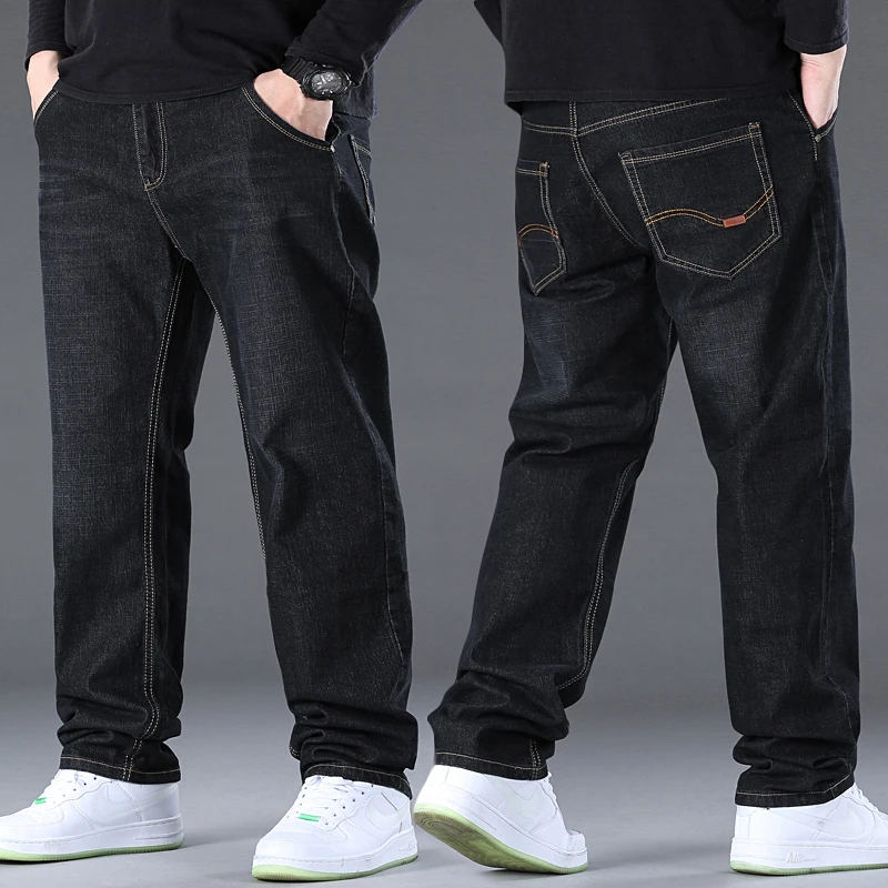 Jean bleu Homme grande taille 48 50 Pantalon en jean grande taille Pantalon pour 45-150 kg jean Hombre jambe large Jean Pantalon Homme