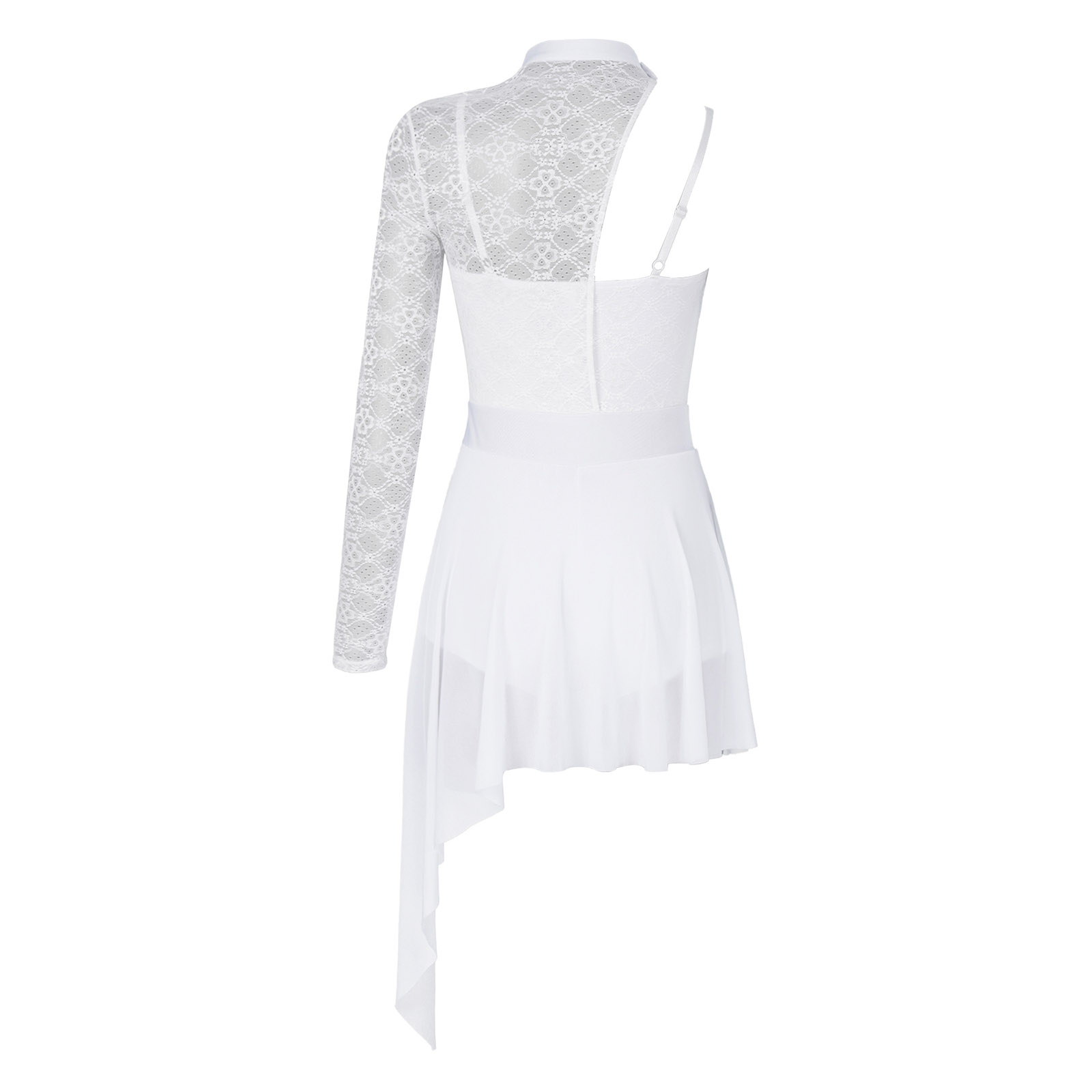Robe de danse lyrique en dentelle florale pour femme, jupe superposée AqRomper, costume de performance sur scène, ballet moderne