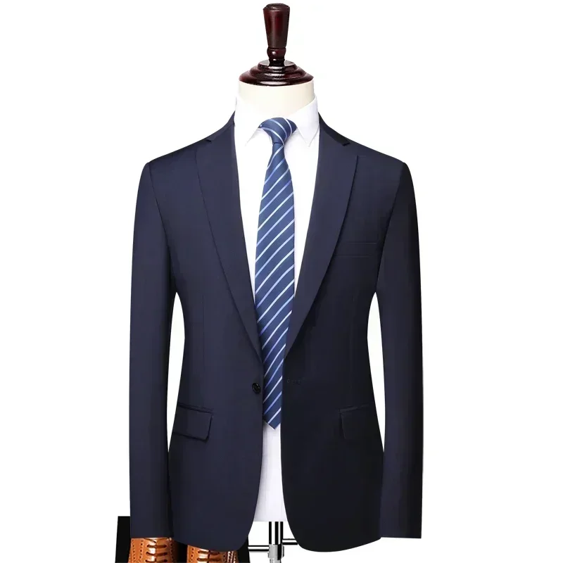 S-8XL Blazer nouveaux hommes mode affaires couleur unie Style britannique travail professionnel marié robe de mariée meilleur homme Blazer veste