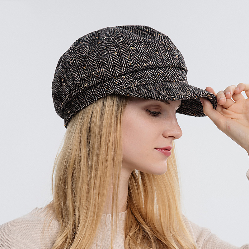 Chapeaux pour femmes, chapeau d'hiver chaud, à la mode, réduit l'âge, casquette octogonale militaire, casquette décontractée à visière, Boina S54