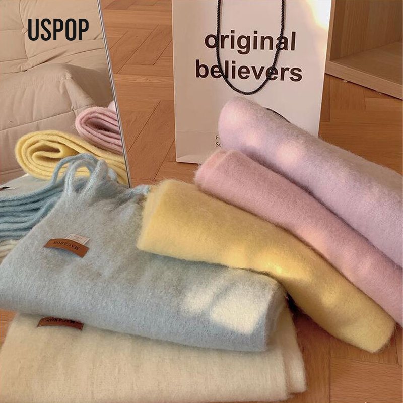 USPOP-Écharpe longue à pampilles pour femme, écharpes à pampilles, rond-pashmina, doux, solide, nouveau, hiver
