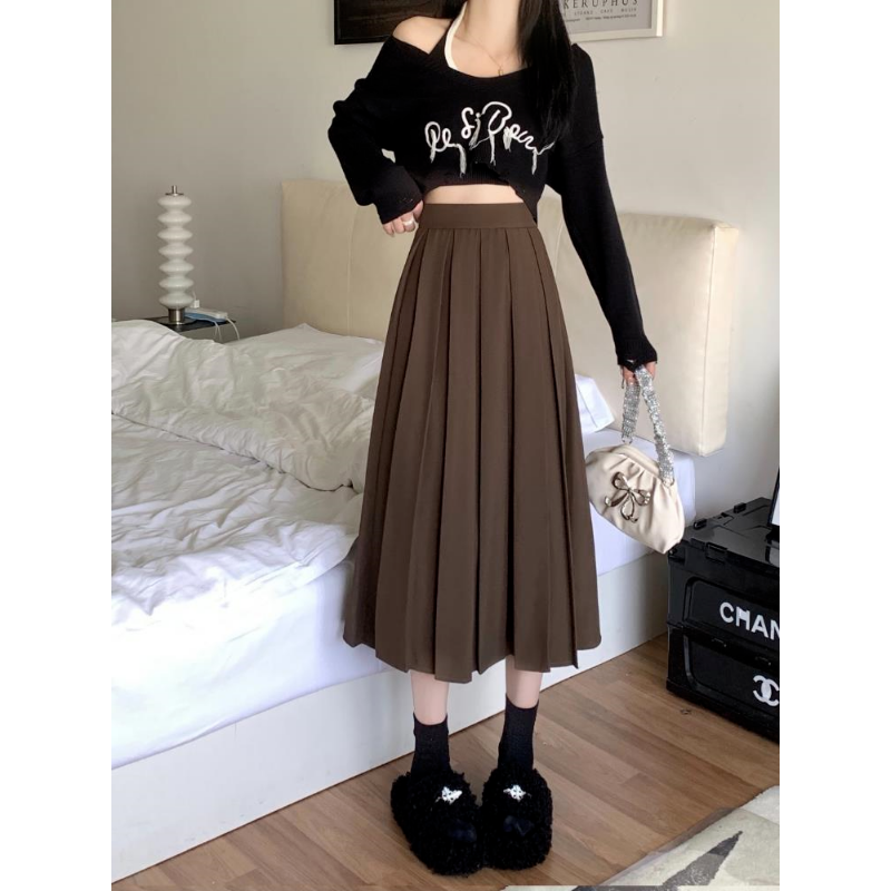 Jupes modestes pour femmes Style coréen jupe longue noire jupe plissée pour femmes jupes longues pour femmes mode 2023 Dazy A-LINE