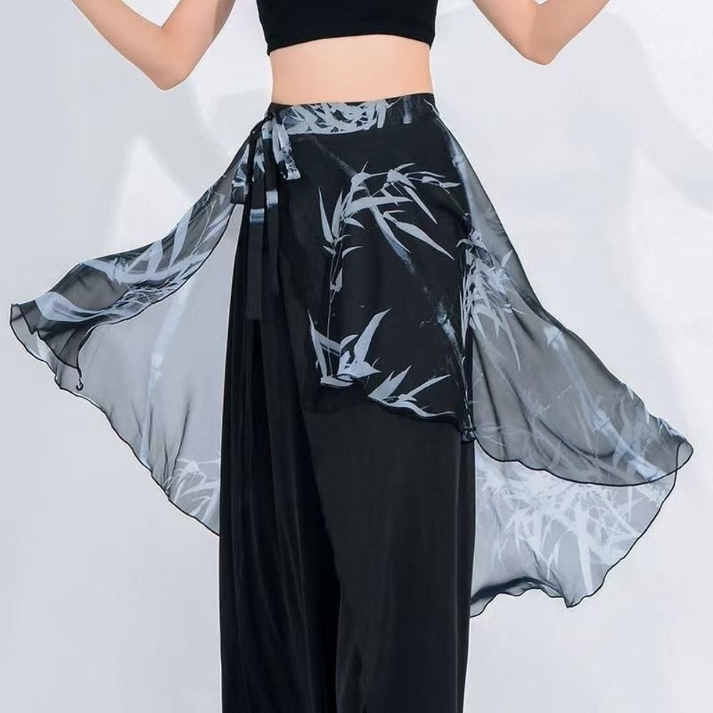 Jupe mi-longue en mousseline de soie à taille haute, motif floral, légère, en dentelle, transparente, style Y2K streetwear