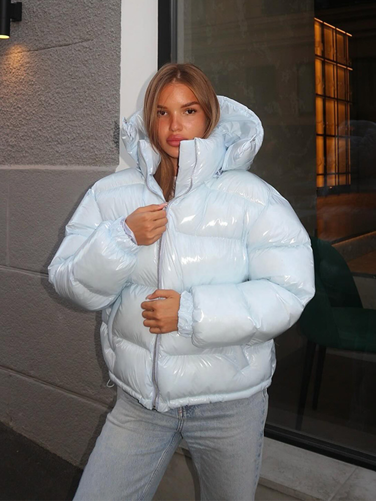 Vestes d'hiver pour femmes 2026 avec capuche, col montant décontracté, fermeture éclair, manches longues, manteau chaud pour femme, veste d'hiver chic et tendance, nouvelle collection.