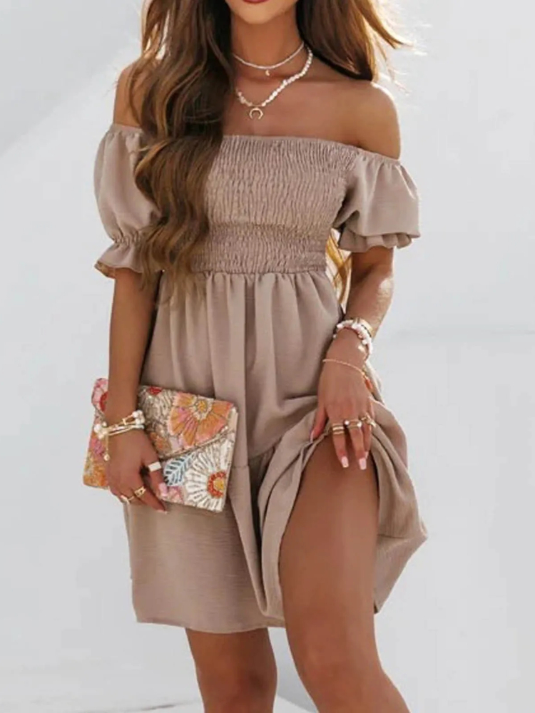 Nouvelles robes pour femmes 2025 robes d'été pour femmes mode Sexy épaules nues manches bouffantes robe robes Verano Moda robe courte