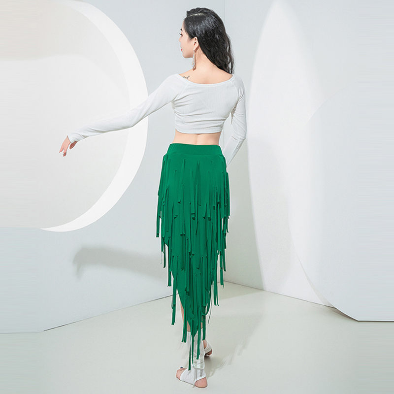 Robe triangulaire de danse du ventre pour femmes, écharpe de hanche, jupe à franges à pampilles, costume de séparés euse financière, longs glands sexy, ceinture ronde