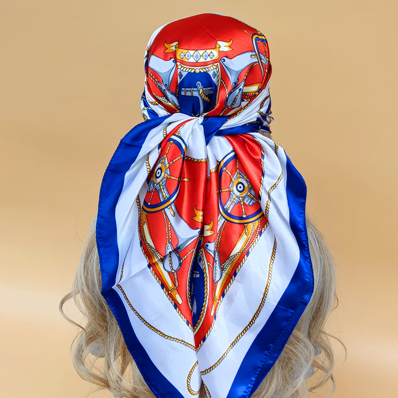 Écharpe carrée de luxe pour femmes, écharpe de sauna de plage, écharpes de protection solaire, design à la mode, les quatre saisons, châles populaires, injHijab, 90x90cm, nouveau