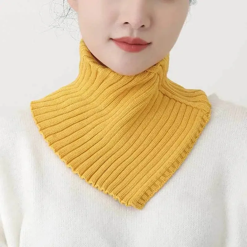 Mode couleurs foulard chaud résistant au froid enveloppement dame extérieur hiver tricoté écharpe anneau haute élastique laine col haut pour les femmes