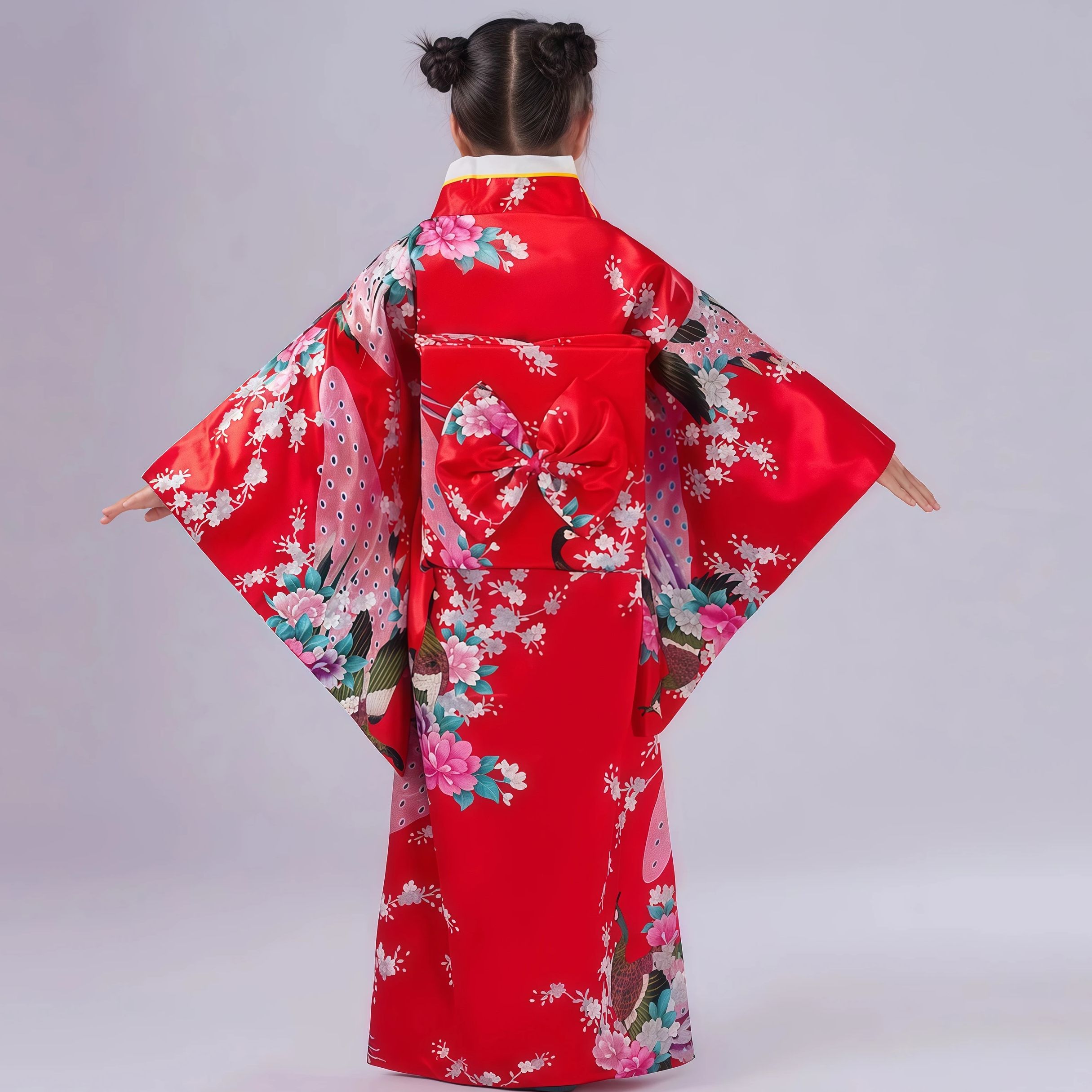 Robe Yukata à imprimé Sakura, ensemble de kimono japonais, peignoir pour filles, cosplay, spectacles scolaires, costume traditionnel Haori, costume de vacances