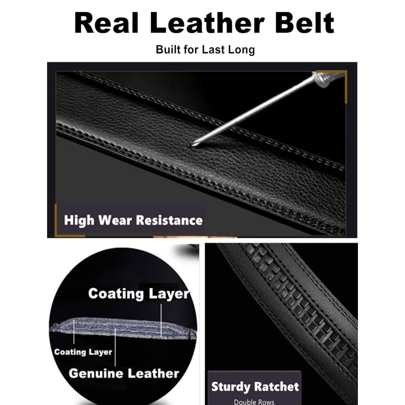 Ceinture à boucle automatique de luxe pour hommes, cuir véritable de haute qualité, ceinture de mode décontractée et professionnelle, noire et marron, découpable