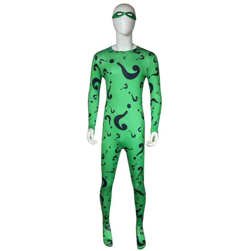 Costume de Cosplay TV Riddler, uniforme fantaisie, chemise, manteau, pantalon, cravate, masque, tenues pour hommes adultes, déguisement de fête d'halloween et de carnaval