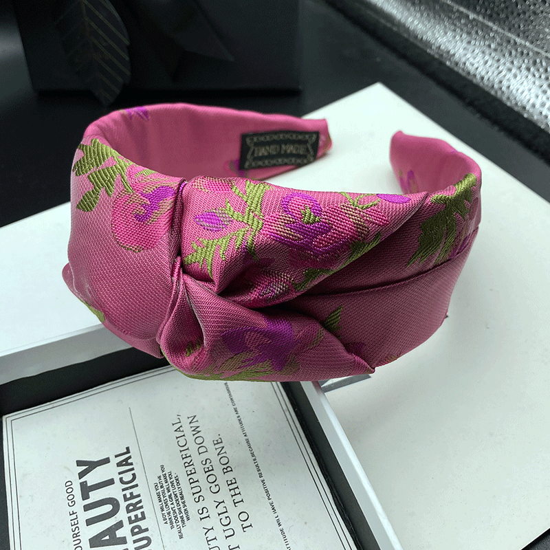 Serre-tête à barrettes pour femme, tendance et élégant, avec volume sur le dessus, accessoire de coiffure externe, bandeau de compression à bord large