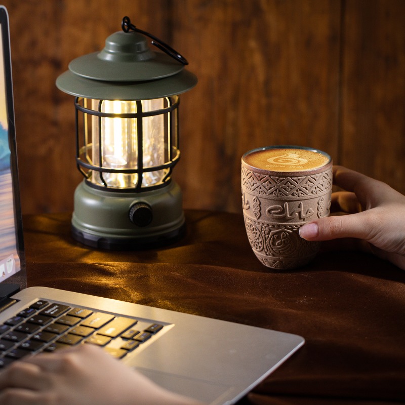 Tasse à café Yam de style moyen-orient, tasse à thé en Relief avec lettrage arabe, tasse d'eau Simple rétro en argile grossière