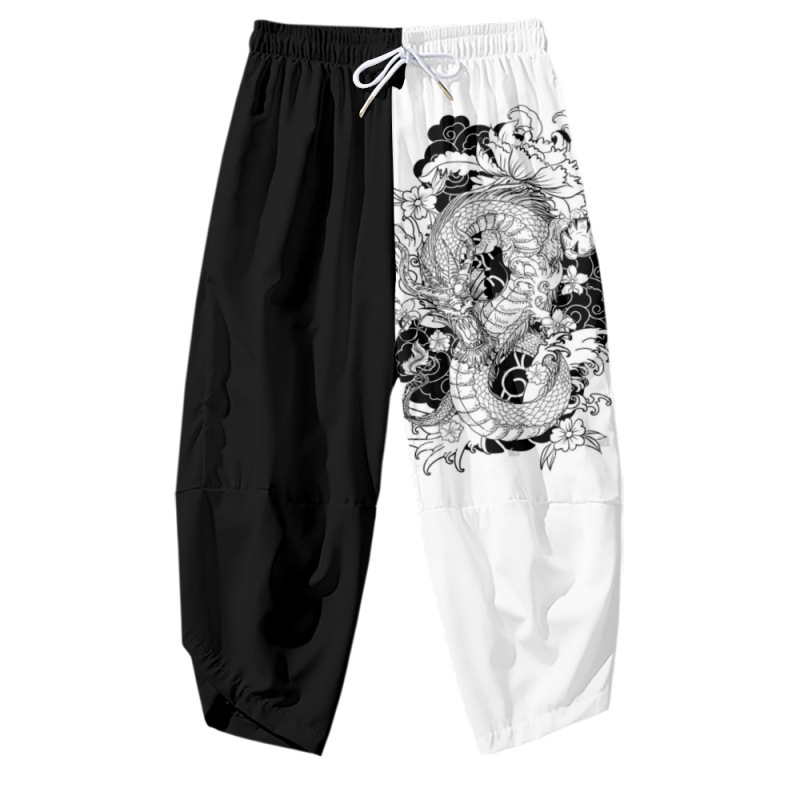 Ensemble de pantalons kimono japonais pour hommes, style chinois, cosplay traditionnel, pantalon sarouel thaïlandais, streetwear Harajuku, pantalons pour garçons