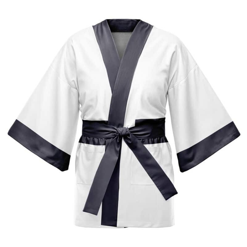 Kimono minimaliste adapté aux hommes et aux femmes, ensemble complet de kimono traditionnel avec ceinture et accessoires