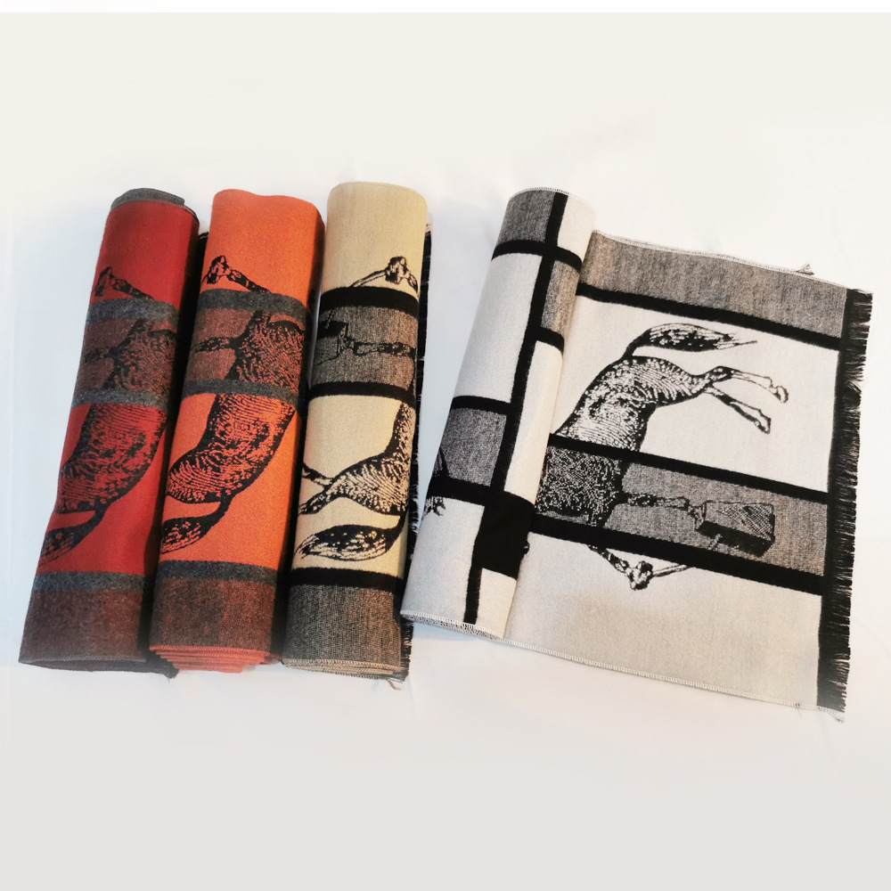 Homme automne hiver motif cheval écharpe de luxe Gentleman cachemire sentiment silencieux étudiant printemps automne enveloppement doux chaud foulard