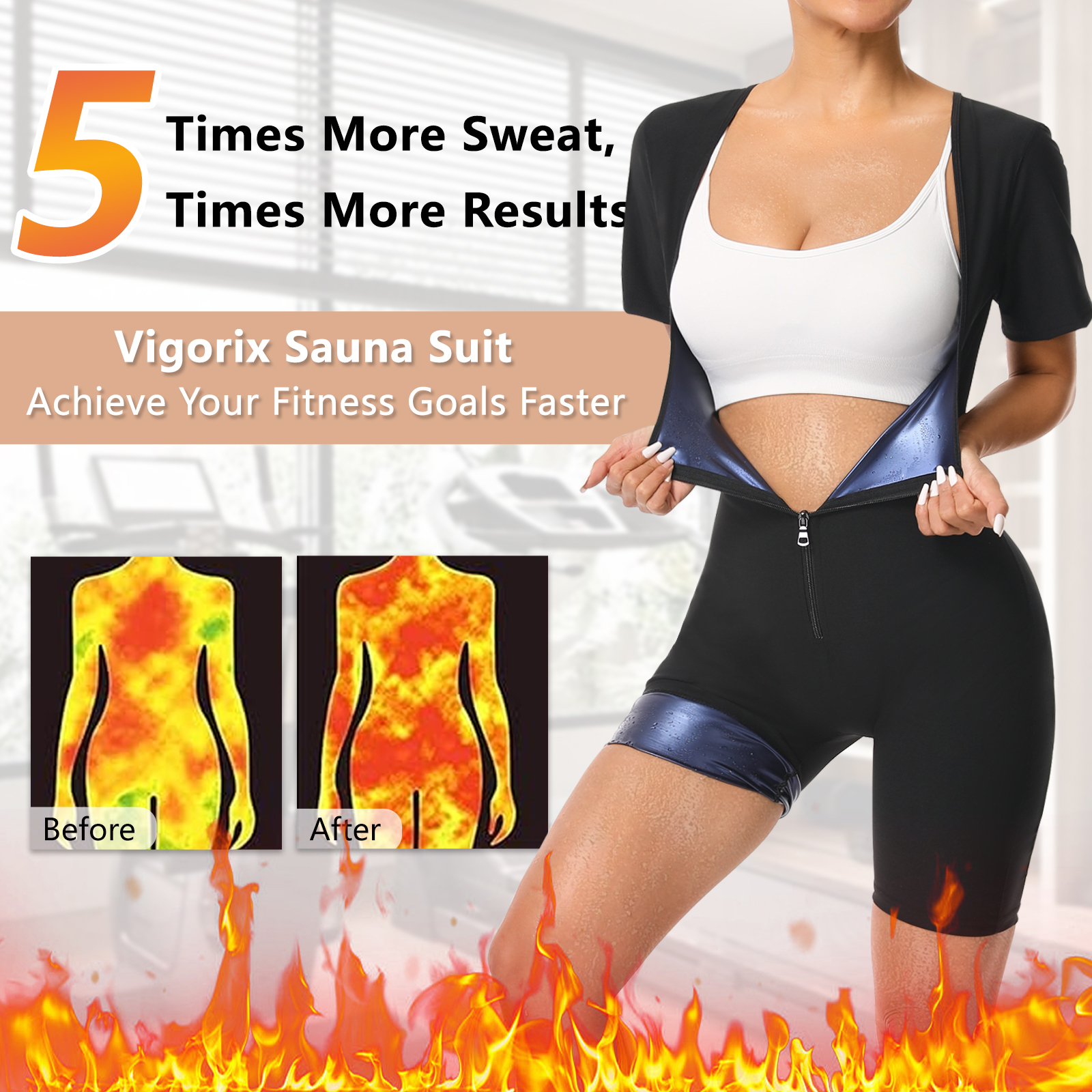 Combinaison à manches courtes pour femme, combinaison de sport et de fitness, combinaison de sauna