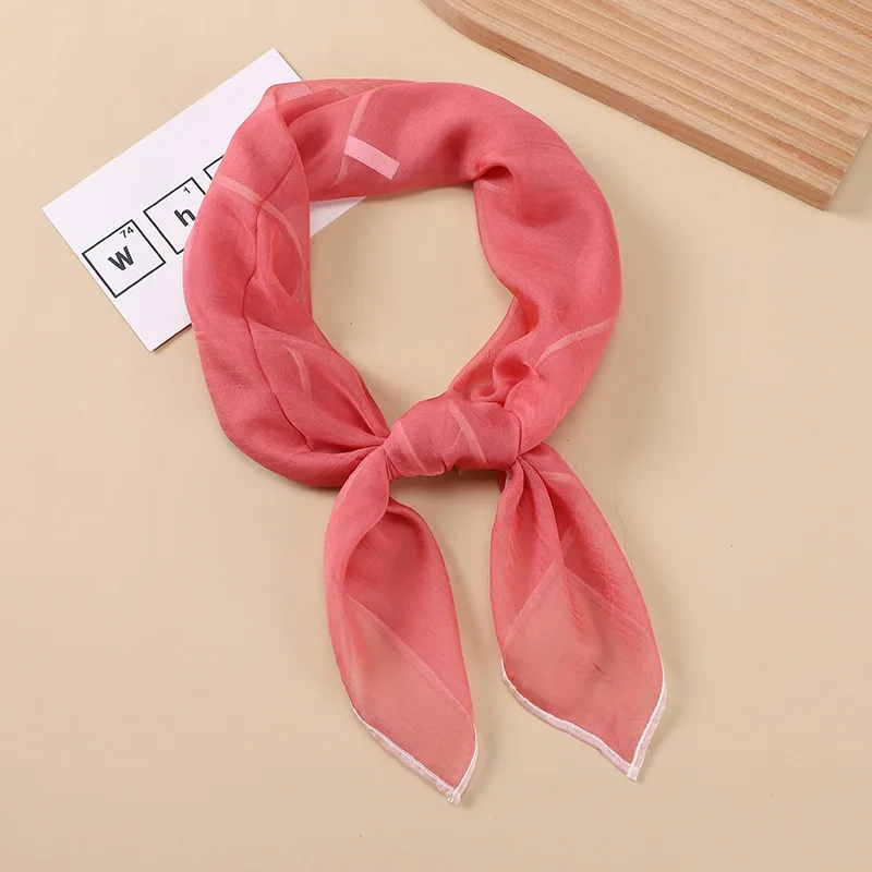 Foulard Hijab en Coton pour Femme, Petit Châle, Bandana, Carré, Bandeau