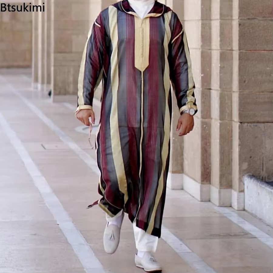 Nouveau 2026 vêtements musulmans traditionnels Eid moyen-orient Jubba Thobe hommes Thobe Robes musulmanes arabes à manches longues cadeaux pour mari