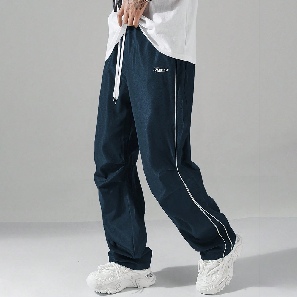 Pantalons de survêtement de fitness pour hommes, pantalons de sport décontractés, pantalons droits à cordon de serrage, pantalons de jogging fins pour le printemps et l'été, pantalons de rue