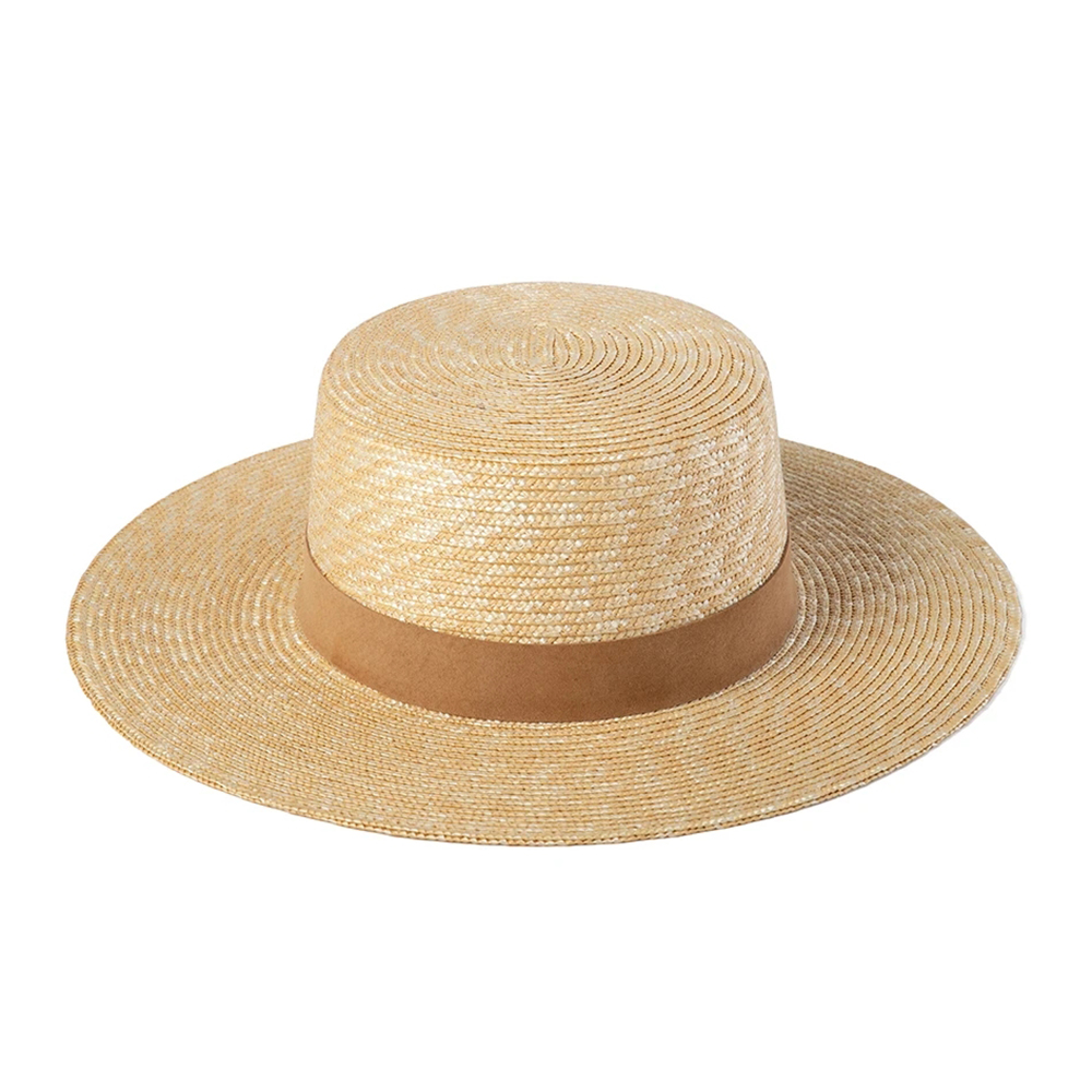 Chapeau de paille plat unisexe pour femme, protection UV, ombré, bord large, soleil, été, plage, nouveau, vente en gros