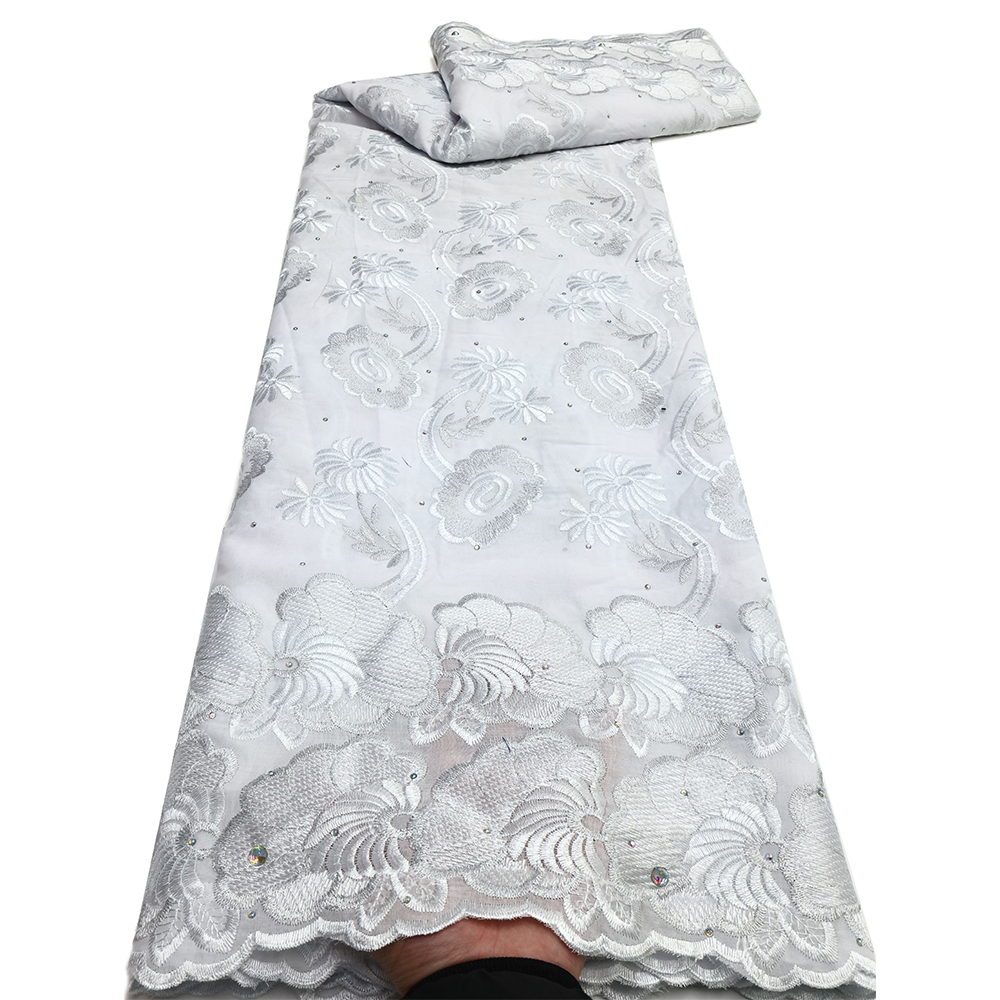 Tissu africain en dentelle de coton 2025, tissu nigérian en dentelle de Voile suisse de haute qualité pour femmes, matériel de fête