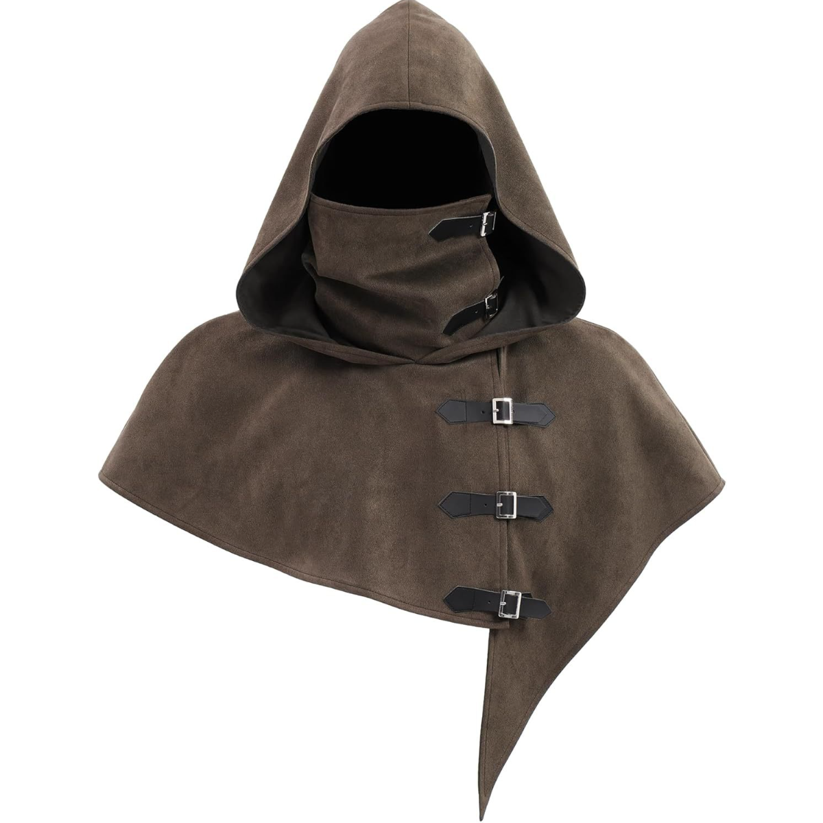 Ensemble châle-couvre-chef médiéval vintage, cape gothique d'assassin, cagoule, manteau de cosplay pour adulte, tenue de fête à thème LARP Halloween Carnaval