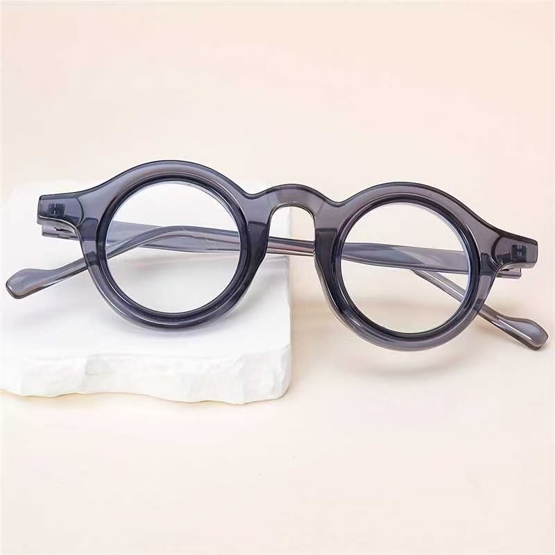 Lunettes de lecture Anti-lumière bleue pour femmes, avec cadre circulaire rétro épais haute définition, pour personnes d'âge moyen et âgées