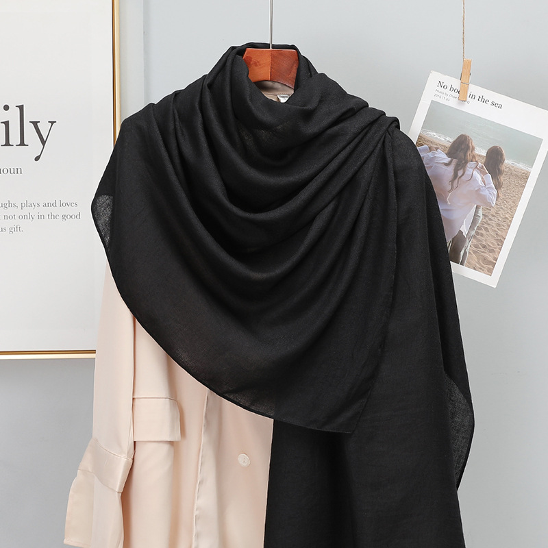 Nouvelle Écharpe Chaude en Lin Pashmina à Pompons pour Femme, Foulard, Châle, Bandana, Hijab